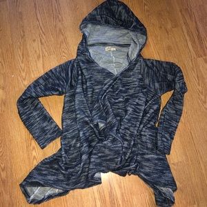 Navy shawl with hood